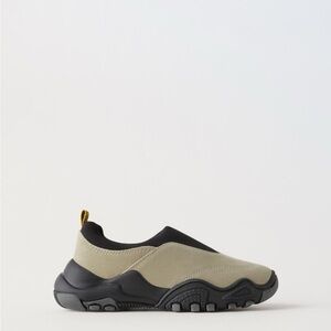 Zara Tan and Black Slip-On Sneakers with Rugged Sole